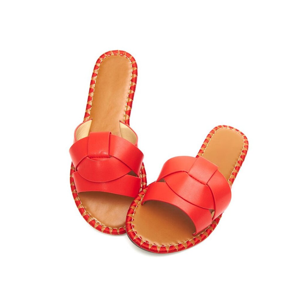 Red Slide Sandals